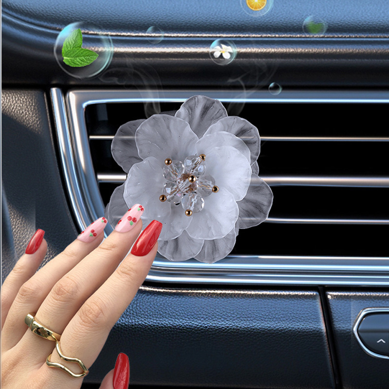 Perfume de automóvil de dibujos animados flor pequeña decoración de ventilación de automóvil fragancia de automóvil desodorante perfumes de automóvil duraderos
