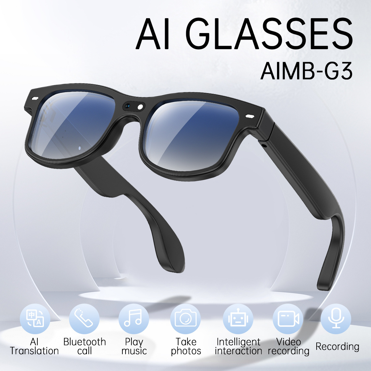 Transfronterizo G3 gafas inteligentes Ai traducción 800W fotos de video gafas de reconocimiento de imágenes Bluetooth llamadas musica al por mayor