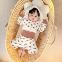 Детская одежда с высокой талией для защиты живота осенне-зимняя Детская домашняя одежда Пижамный костюм базовое термобелье комплект из двух предметов