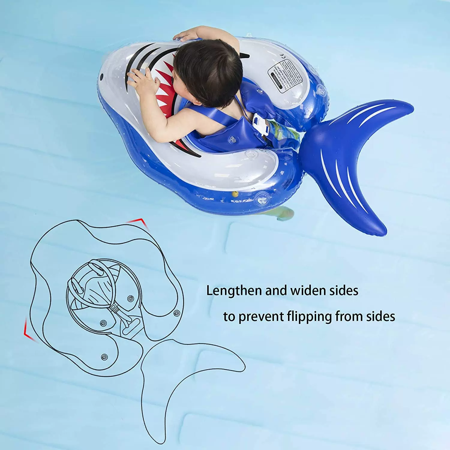 安全系数婴儿趴圈遮阳泳圈欧美标准制作PVC产品清凉环保材质防漏