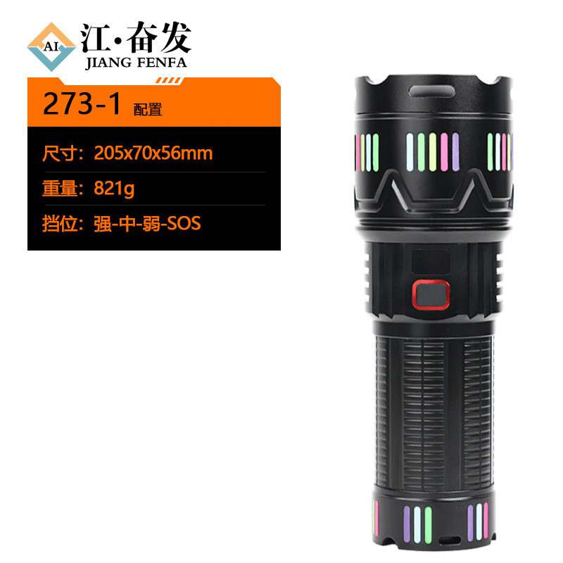 Nuevo cañón de explosión de luz fuerte transfronterizo, súper brillante, recargable, batería de larga duración, linterna de zoom de largo alcance para el hogar al aire libre