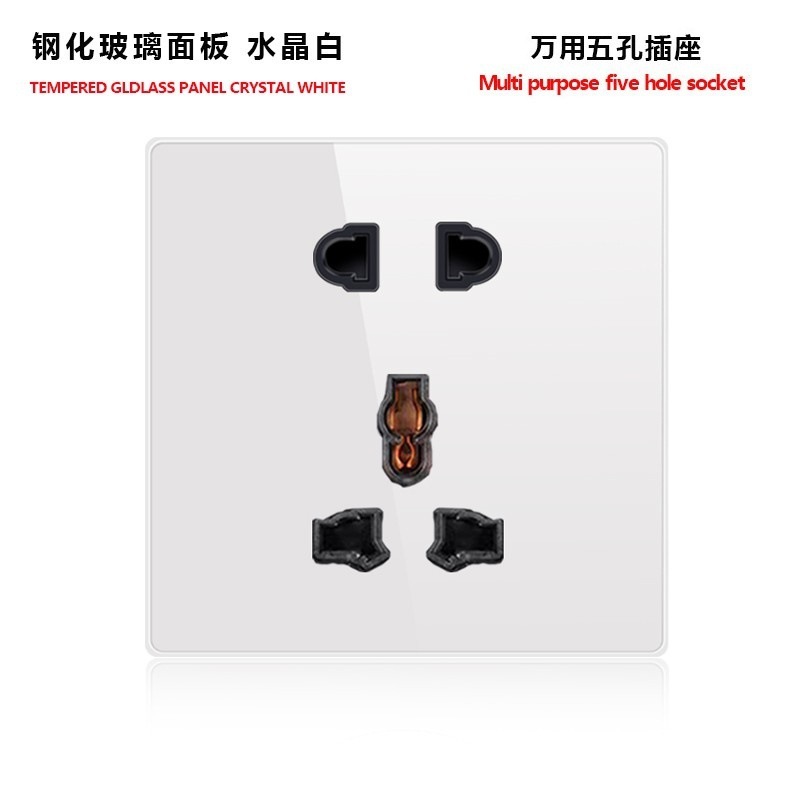 外国貿易トグルリセットスイッチソケット強化ガラスパネルLEDライトEUドイツプラグアメリカ標準フランスプラグロシア英国プラグ|undefined