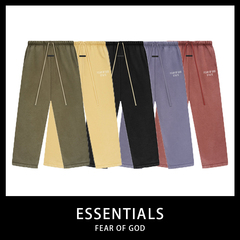 ESSENTIALS HHH 多層構造ハイストリートファッションブランド 隠し文字FOG 秋冬裏起毛ストレートパンツ メンズ・レディース