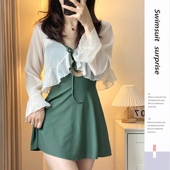 New 2023 Swimsuit One-piece Lacy Skirt-style Hot Spring Cover-up Sexy Hot Spring Wholesale Swimwear Pure Desire