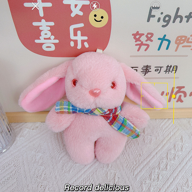 耳の長いマフラーのウサギのキーホルダーのペンダントのぬいぐるみの人形のかわいいかばんの掛け飾りの卸売り|undefined