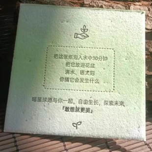 Wool Seed Paper Coasters Can Be Customized with Germination Gravure Printing Special-Shaped Creative Event Commemorative Card Tickets