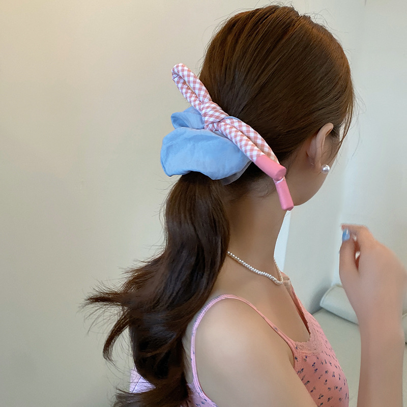 Sweet girl nudo flotante intestino grueso anillo de cabello flor tocado para el cabello 2025 nuevo cordón de cabello banda de goma