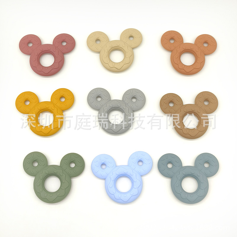 Mordedor alimentos grado lindo animal de dibujos animados serie silicona teether bebé dentición molares calmante Juguetes