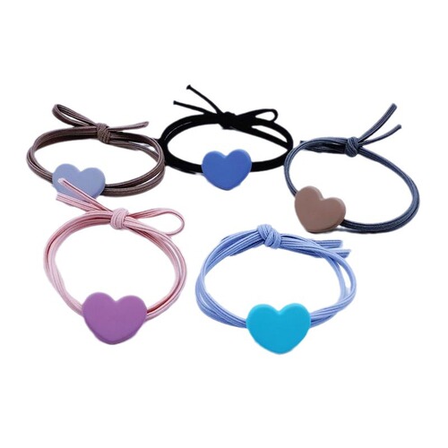Korean style colorful love hair tie, simple high elastic hair tie for women, ponytail, ball head, rubber band hair accessories, hair tie