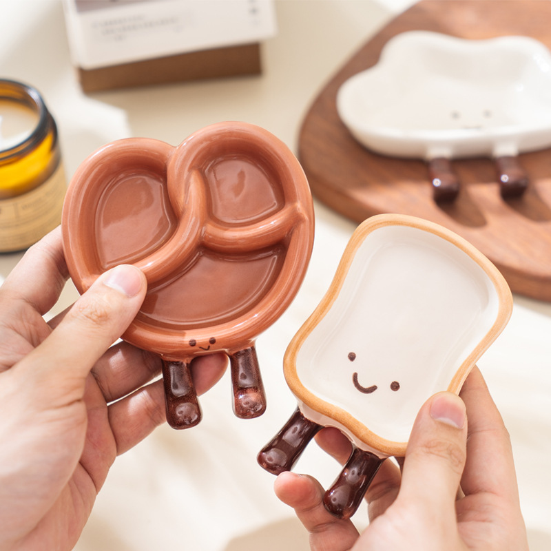 Mini Plato de Cerámica para Salsas Color bajo Esmalte para Hogar