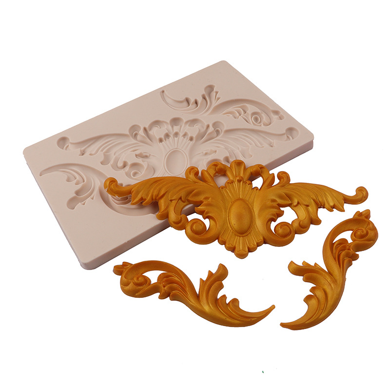 Molde de pastel de estilo europeo en relieve molde de silicona fondant ritmo seco borde de la torta molde para hornear molde epoxi DIY