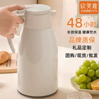 保温水壶家用保温壶大容量暖壶热水瓶按压式玻璃内胆热水壶批发2L