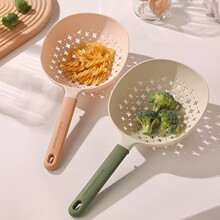 食品级大漏勺过滤网勺厨房圆形长柄耐高温捞面网筛笊篱过滤网