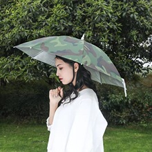 钓鱼遮阳伞头伞雨帽伞帽头戴式雨伞帽防雨头带折叠帽子大号斗笠顶