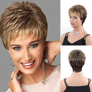 Wigs European and American Ladies Fashion Short Straight Wig Set Xuchang Aliexpress Export Wigs Overseas Warehouse Dropshipping