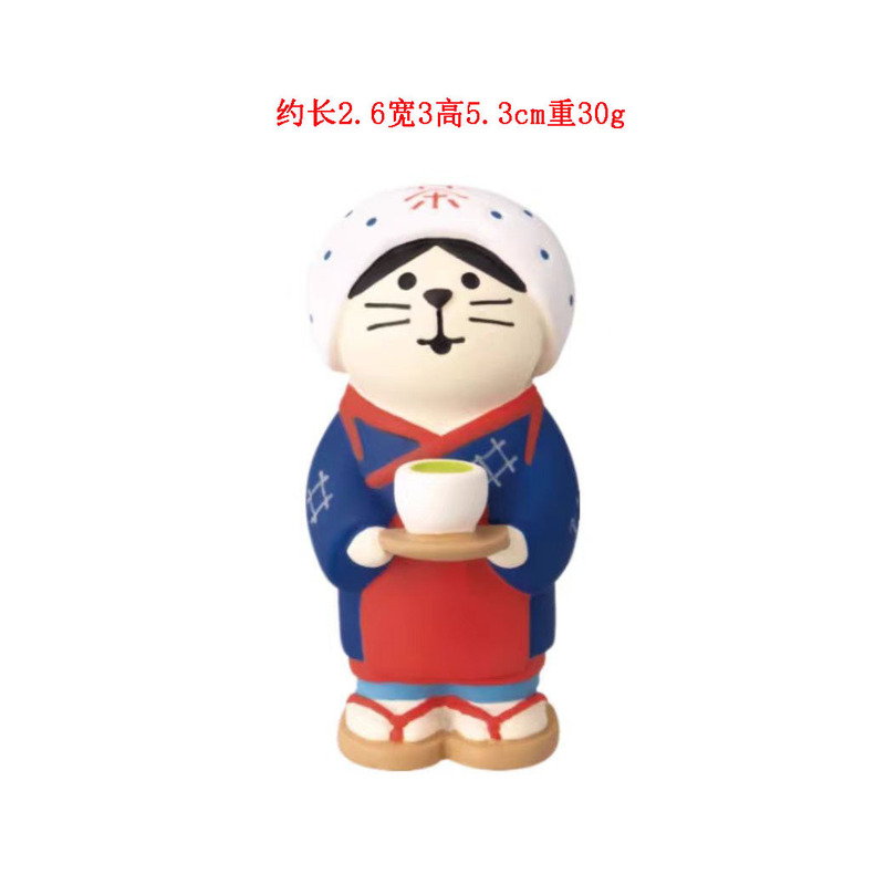日式猫工艺品摆件 ZAKKA潮玩手办盲盒配件面包店装饰礼品树脂摆件|undefined