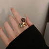 Zirconium, one size fashionable design ring, jewelry, trend of season, on index finger