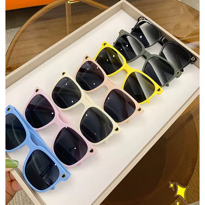 儿童墨镜韩系宝宝眼镜女孩个性双潮酷太阳镜女童防晒小孩pc潮酷风