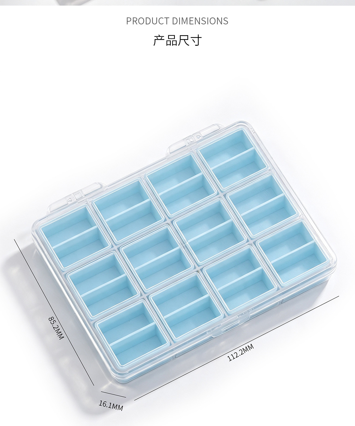 New nail art accessory storage box with detachable compartments, specialized for nail salons, alloy diamond accessory organizer and storage box