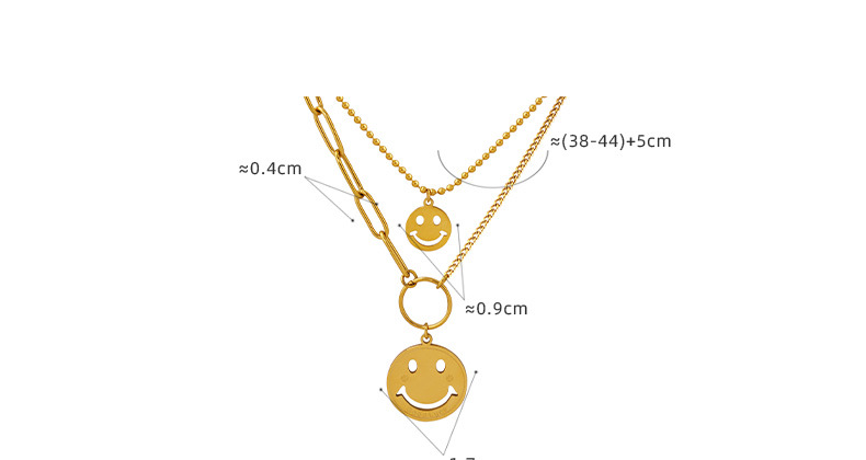 Fashion Smiley Face Titanium Steel Plating Pendant Necklace 1 Piece