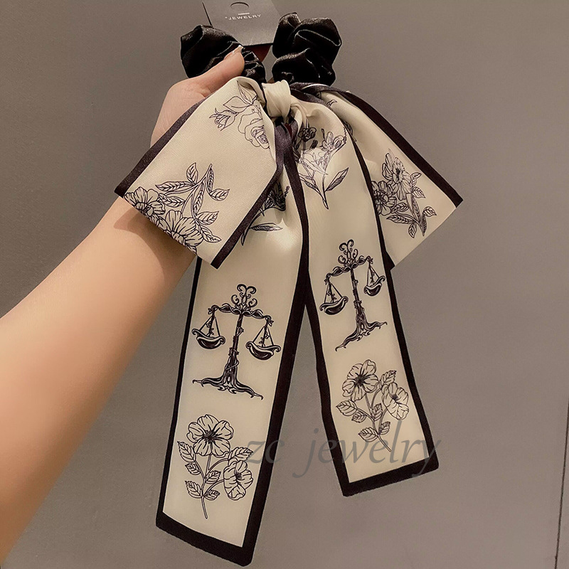 Bozo de arco floral largo flotador francés elegante cinta corda de cabello de alta calidad temperamento cubierta de cabello