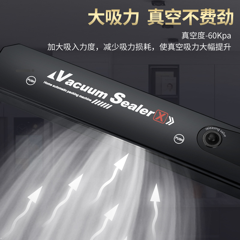 Cross-border household vacuum-sealing machine, fully automatic vacuum sealing machine, portable food preservation small heat-shrinkable sealing machine