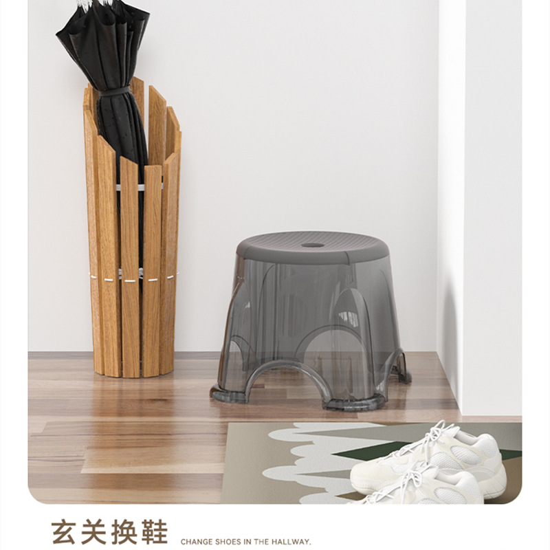 Acrylic transparent small stool for home use, shoe-changing bench, creative children's low stool, living room side table plastic stool