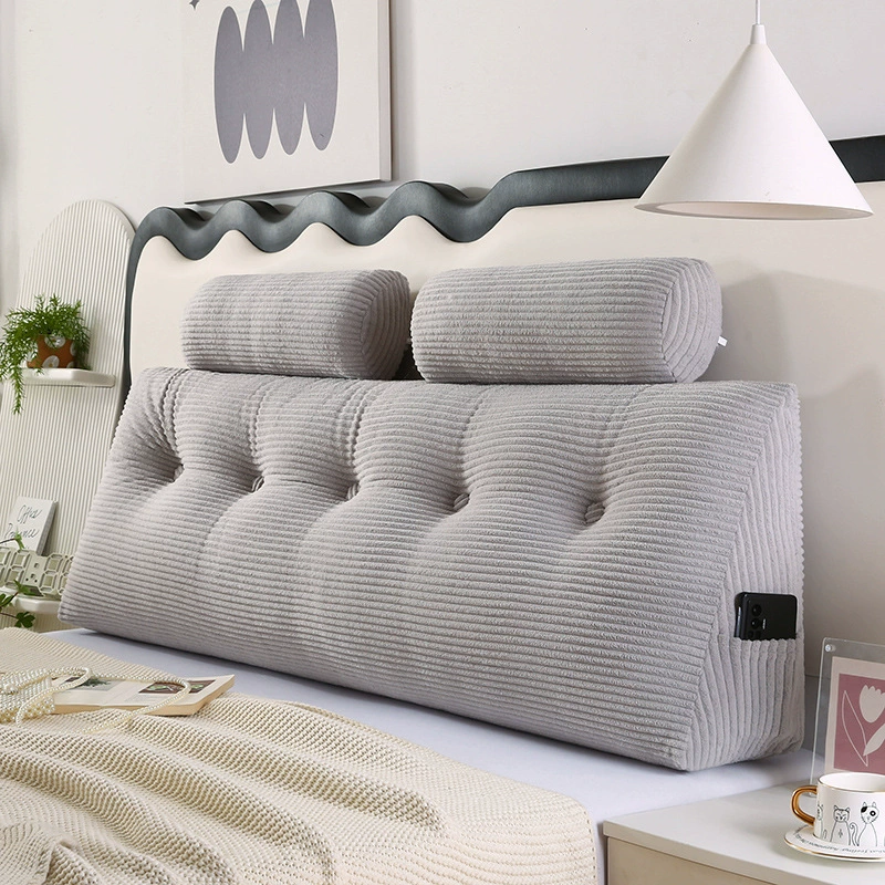 2025 новых вельветовых треугольных подушек для прикроватной тумбочки с подголовником, трансграничная поставка