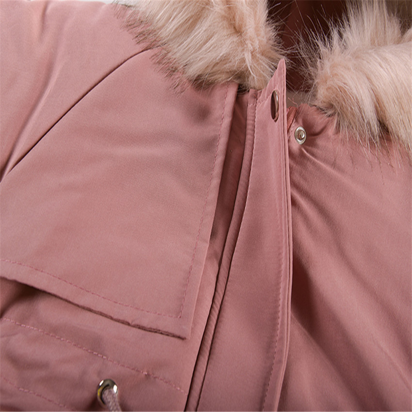 New Korean Style Girls' Mid Length Parka Coat With Drawstring Waist And Thick Cotton Coat_voghion.com