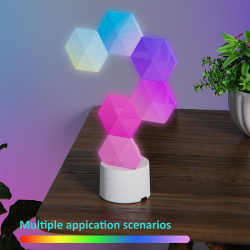 Graffiti rgb e-sports atmosphere light honeycomb quantum light smart app voice control induction odd light board indoor wall light
