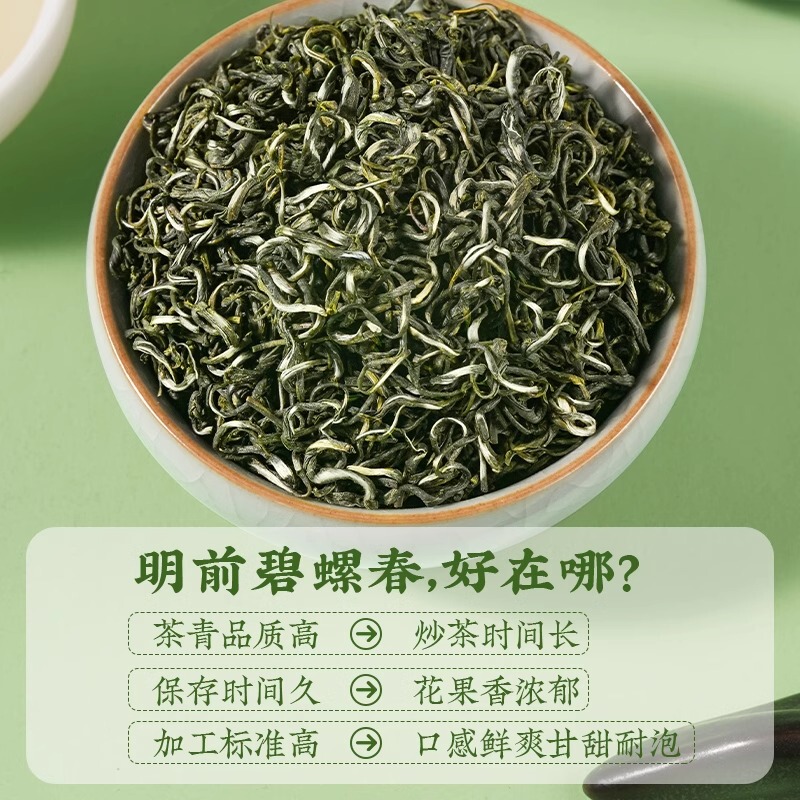 Junzhen Premium Biluochun Tea Green Tea 5 Years New Tea Gift Box for Personal Consumption Loose Mingqian Authentic