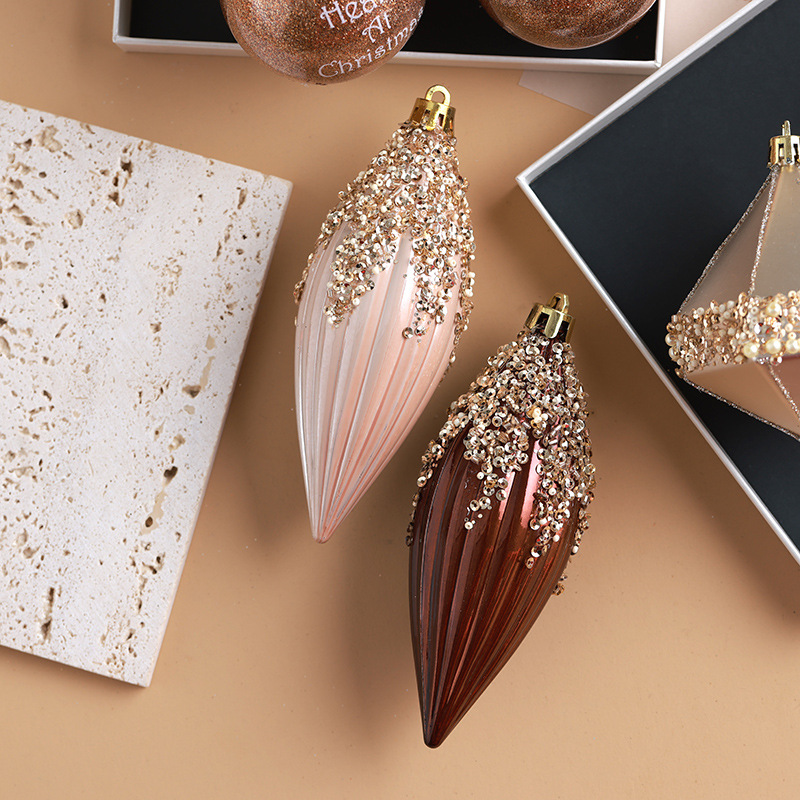 Bolas de decoración de árbol de Navidad vino de champán rojo bronce bolas de color bolas de ventanas de decoración de Navidad colgante