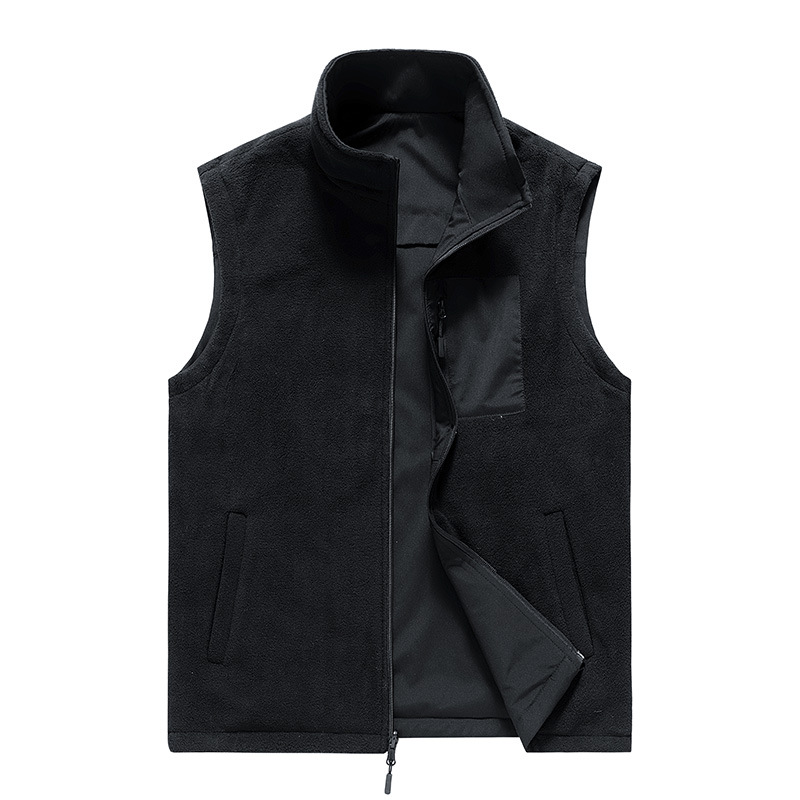 Chaleco de hombre con chaleco de lana en ambos lados de otoño con chaleco de hombro en primavera y otoño y invierno Cardigan chaqueta casual sin mangas