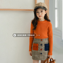 韩国新纯色圆领套头保暖软糯毛衣男童女童中性休闲打底衫中小童