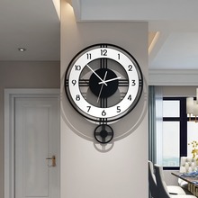 跨境客厅创意挂钟大气静音家用亚克力制品挂表卧室装饰墙贴艺术钟