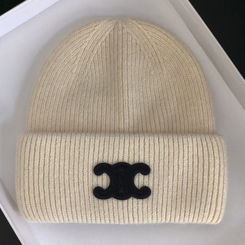 新型凱旋門兎毛ニット帽女性ネット紅同型小紅本百合毛糸帽冬保温冷帽子