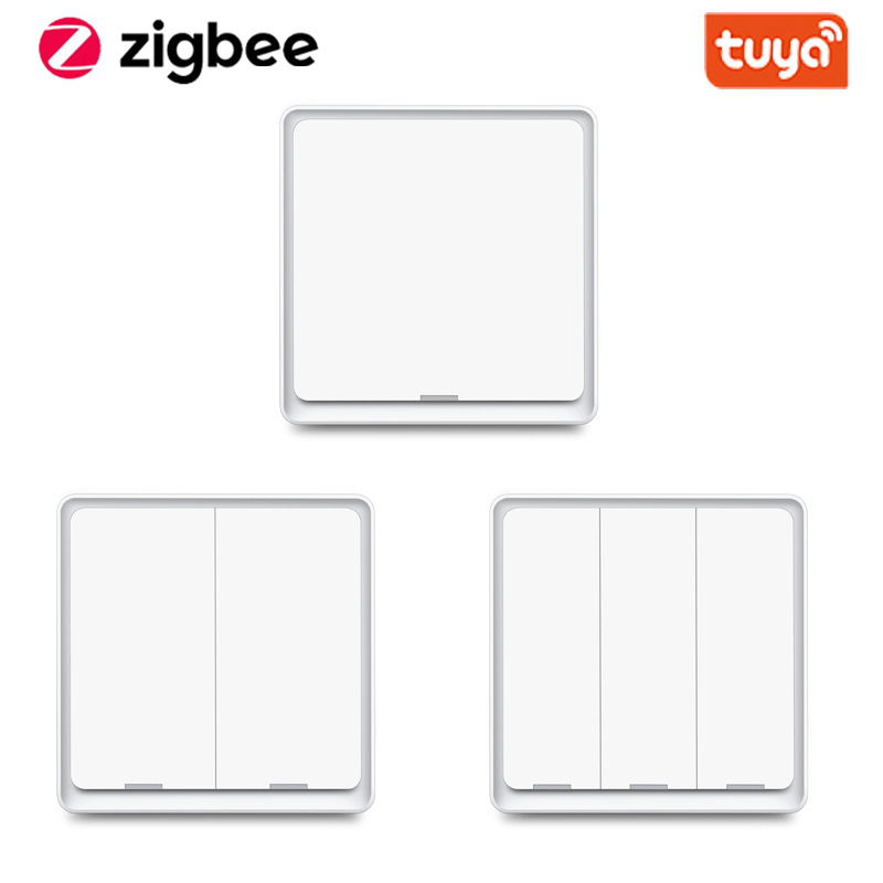 Zigbee涂鸦智能零火面板开关按键家居无线语音控制远程遥控开关