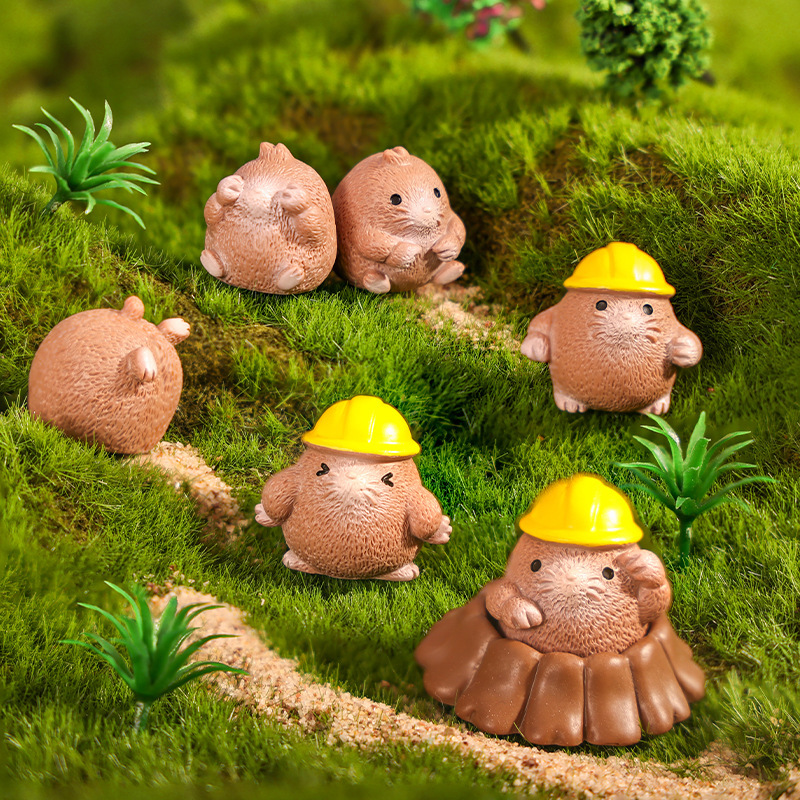 マイクロランドスケープクリエイティブかわいい小さなモグラ diy ガーデニング造園装飾ドールハウスオフィスデスクトップ装飾品|undefined
