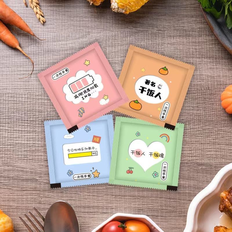 Disposable gloves individual small packaging takeout crayfish fried chicken pizza burger restaurant transparent PE thick commercial