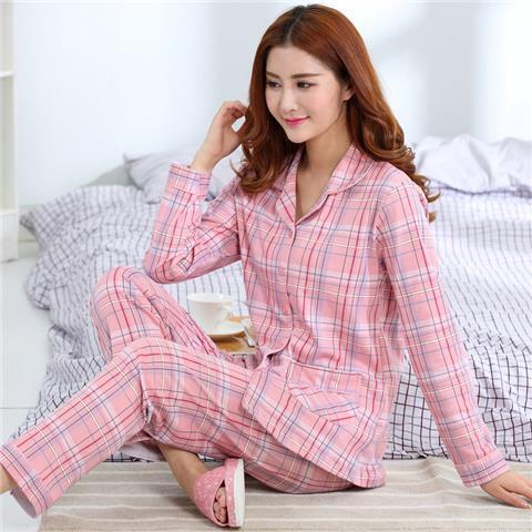 2023 nuevo pijamas mujeres primavera y otoño manga larga 100% algodón ins estilo hogar servicio más traje