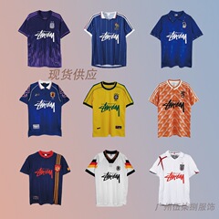 レトロ署名版ユニフォームブラジルポルトガルアルゼンチンフランスドイツ日本イングランドスペインサッカーユニフォーム