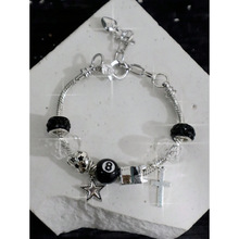 W 40047 Stainless steel beaded diamond bracelet ����ִ���ˮ