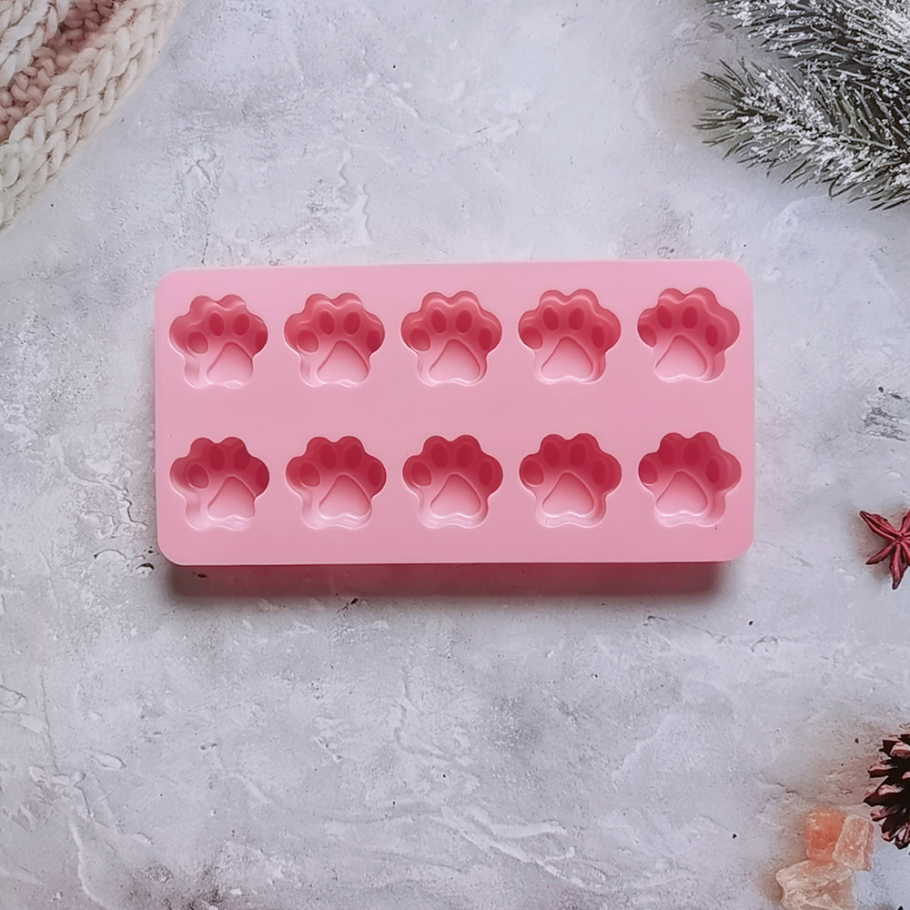 Silicona 10 con garra de gato 174 molde de silicona de chocolate molde de cubitos de hielo para hornear pastel de arroz