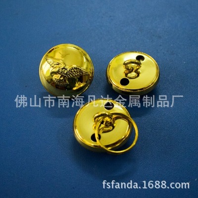 供应黄铜服装钮扣 穿线钮扣 电镀金色纯铜服装钮扣 纽扣 穿线纽扣|ru