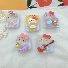 原创夜光KT猫镜子手机气囊支架背贴可伸缩随身化妆镜懒人支架女款