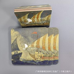 软木餐垫中纤板杯垫方形MDF油边杯垫 隔热垫 水杯垫餐垫定 制