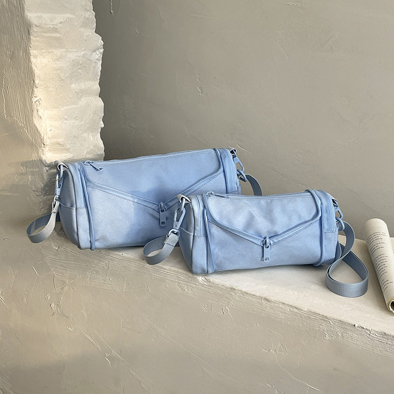 Túi đeo chéo nữ cỡ lớn thiết kế tối giản phong cách Hàn Quốc, chất liệu nylon nhẹ, nhiều ngăn tiện dụng — Cây trumpet xanh, Hồng Trumpet, Màu cà phê Trumpet, Trumpet xanh đậm chi tiết 17