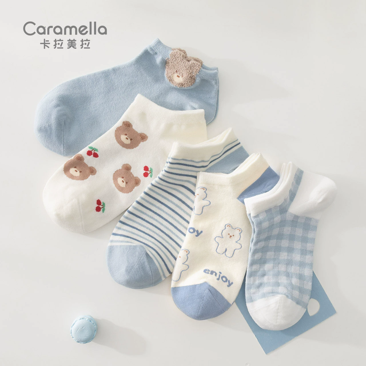 Носки Caramella весна-лето, детские короткие носки-лодочки, дышащие, нескользящие, низкие лёгкие носки, впитывающий пот хлопок