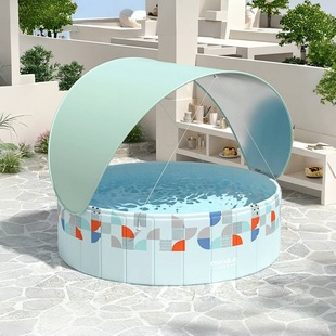 Large Outdoor Round Inflatable Children's Folding Swimming Pool Home Wooden Paddling Pool Toy Bathtub Parent-Child