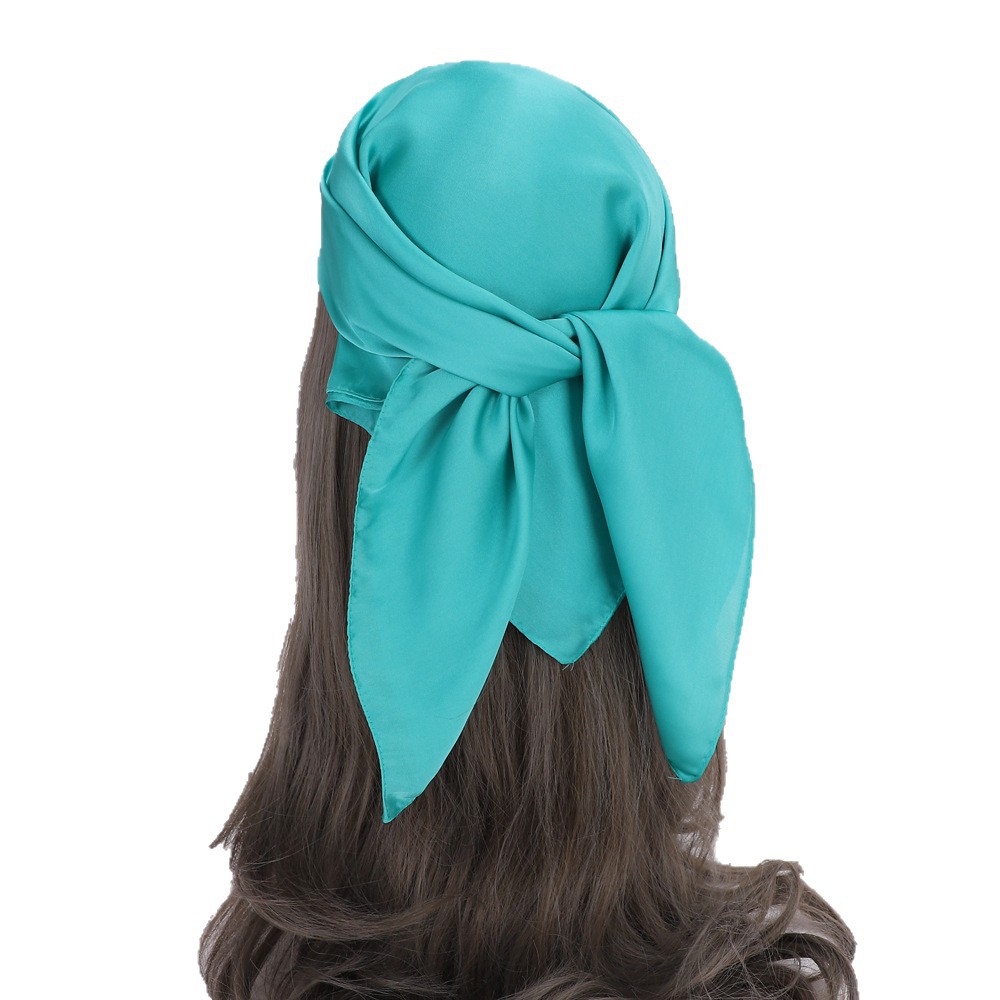 Europa y los Estados Unidos bufandas de seda de color sólido mujeres 70cm bufandas de satín pequeñas bufandas de pañuelo de cabello decoración fábrica transfronteriza al por mayor image 6